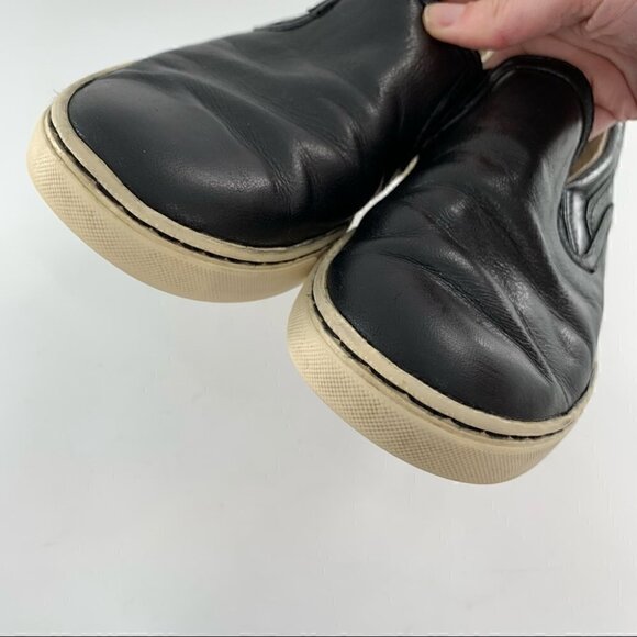 Ugg slip on sneakers size 8 39 black leather fleece wool lining flatforms - Picture 9 of 14